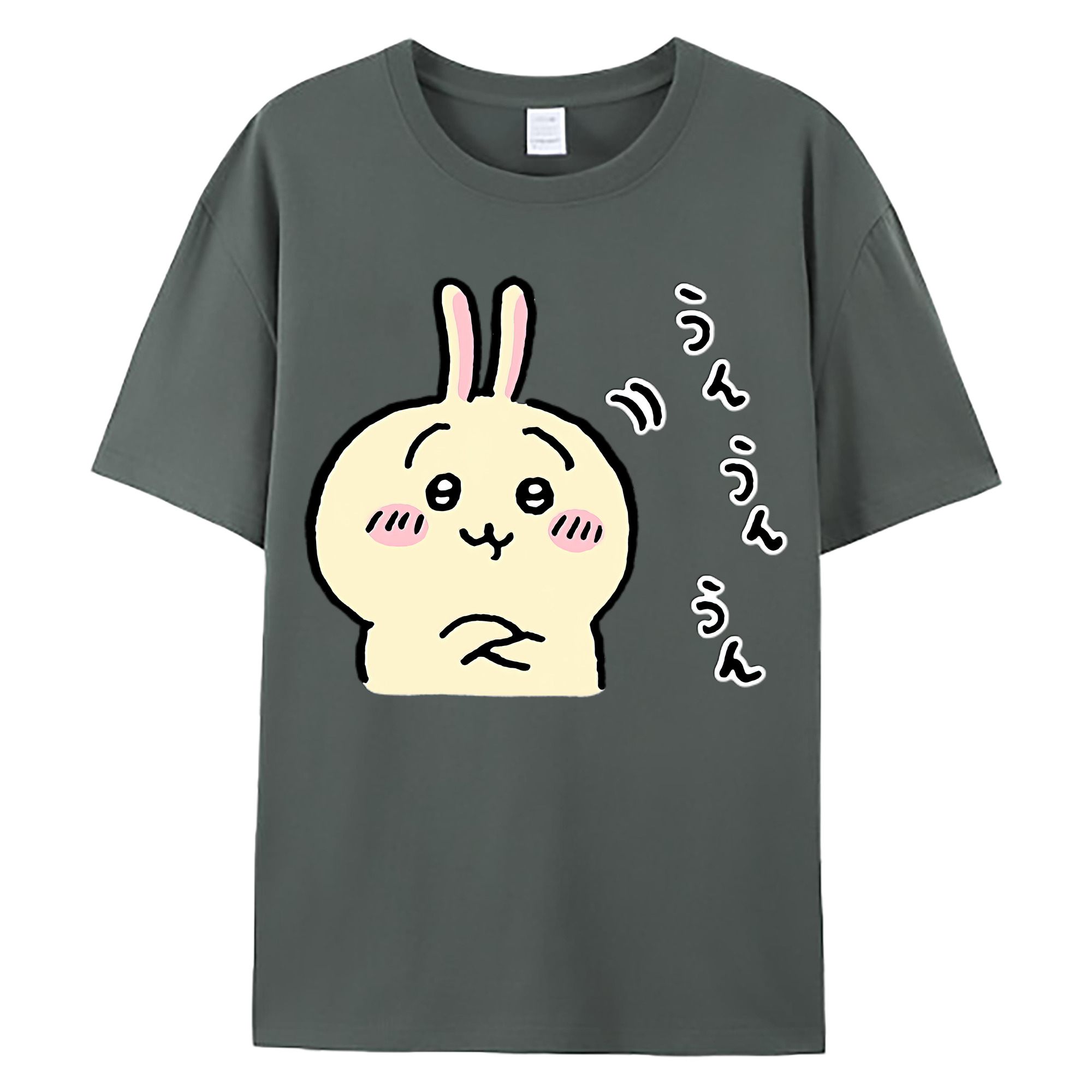 （画像用） ちいかわ うさぎ Chii-kawa usagi 綿100％ メンズ半袖Tシャツ｜肌触りやわらか＆通気性